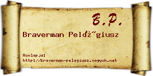 Braverman Pelágiusz névjegykártya